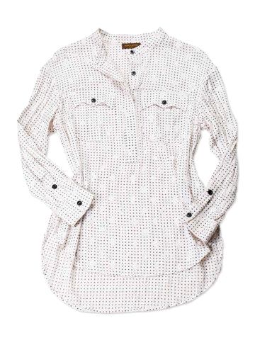 Louis Vuitton Silk Monogram Polka Dot Blouse White-designer resale