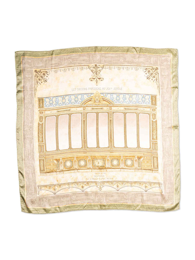 Louis Vuitton Silk Opera House Scarf Gold-designer resale