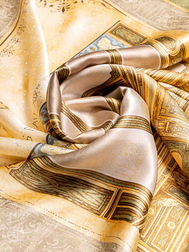 Louis Vuitton Silk Opera House Scarf Gold