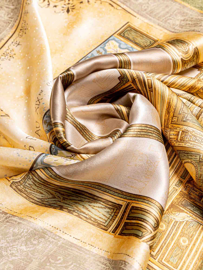Louis Vuitton Silk Opera House Scarf Gold-designer resale