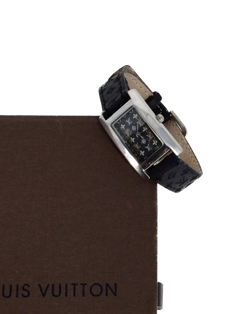Louis Vuitton, Accessories, Louis Vuitton Stainless Steel Calfskin 2mm  Malletier Quartz Watch Black