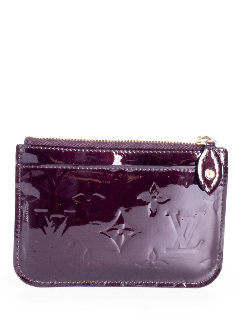 Louis Vuitton Vernis Leather Monogram Credit Card Wallet Burgundy-designer resale