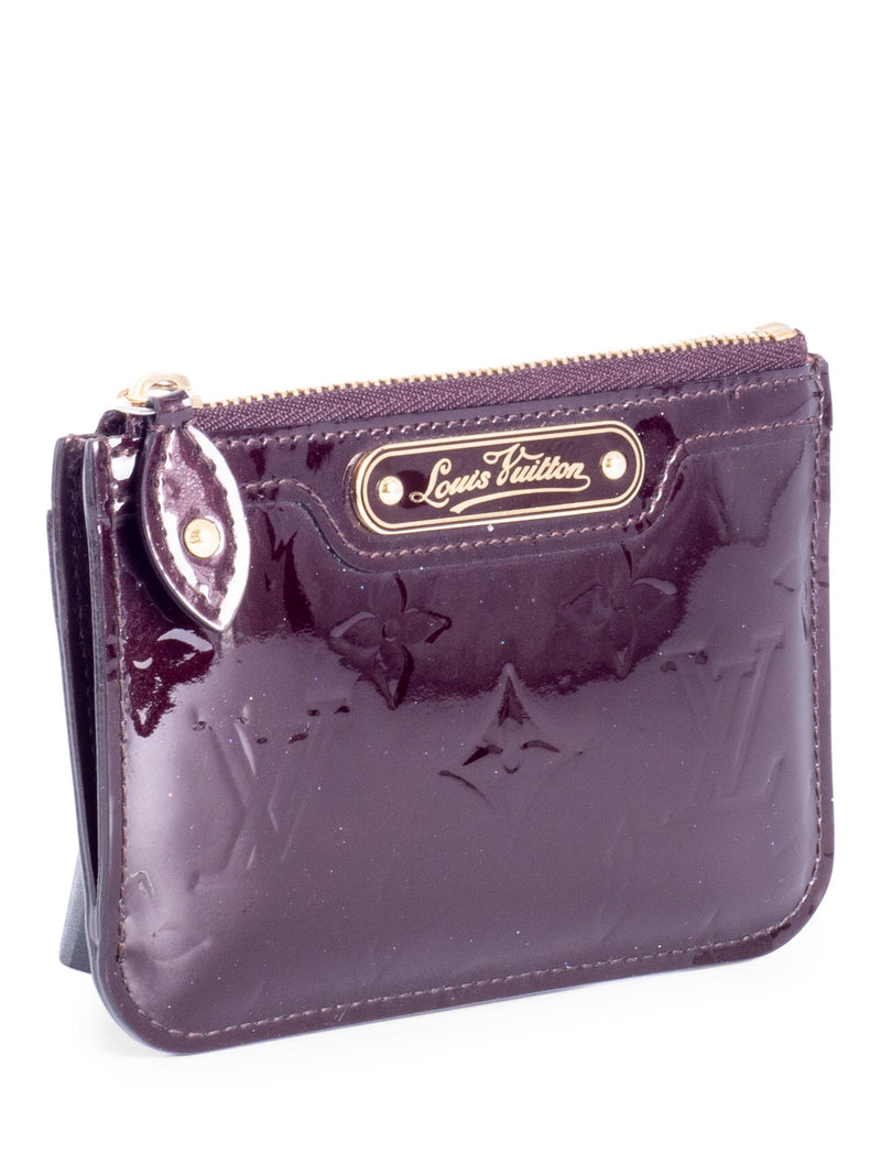 Louis Vuitton Vernis Leather Monogram Credit Card Wallet Burgundy-designer resale