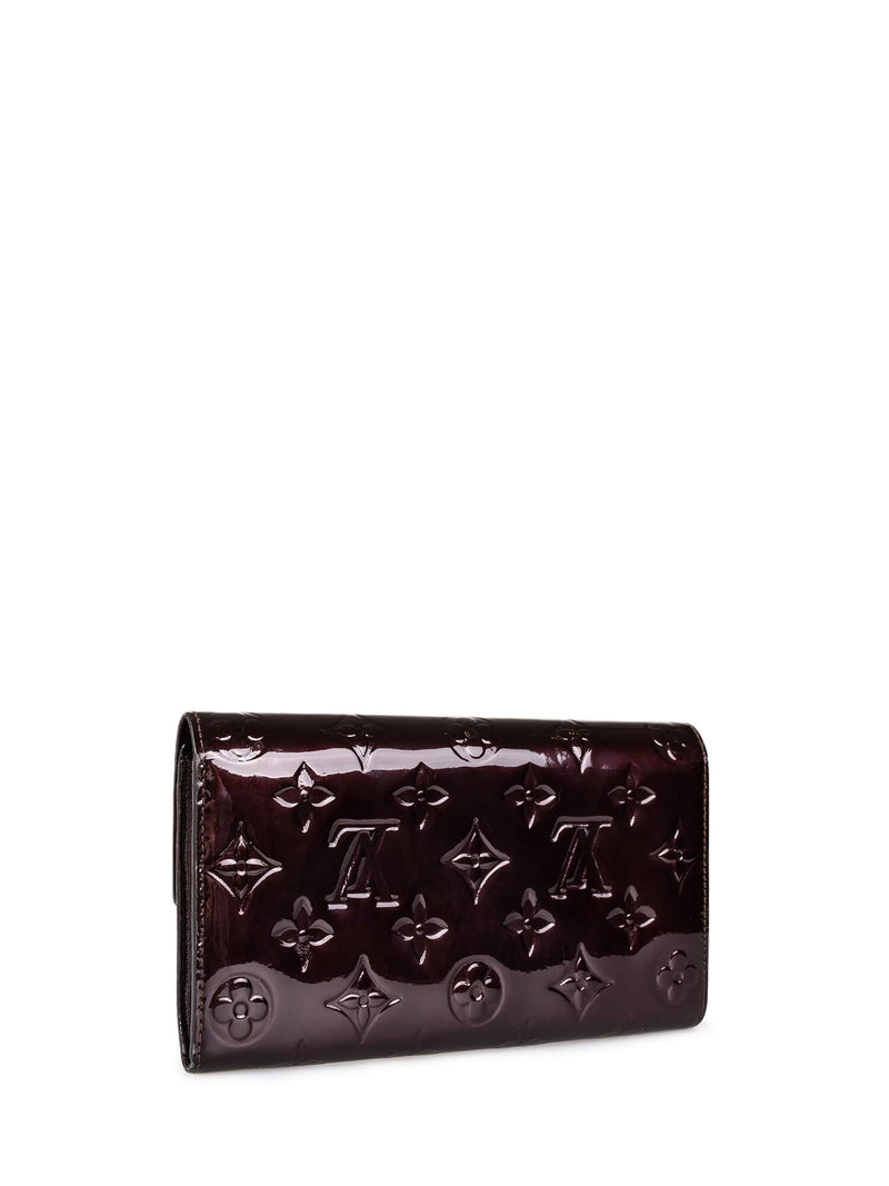 Louis Vuitton Vernis Patent Leather Sarah Wallet Burgundy-designer resale