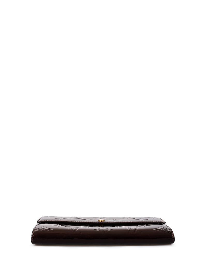 Louis Vuitton Vernis Patent Leather Sarah Wallet Burgundy-designer resale