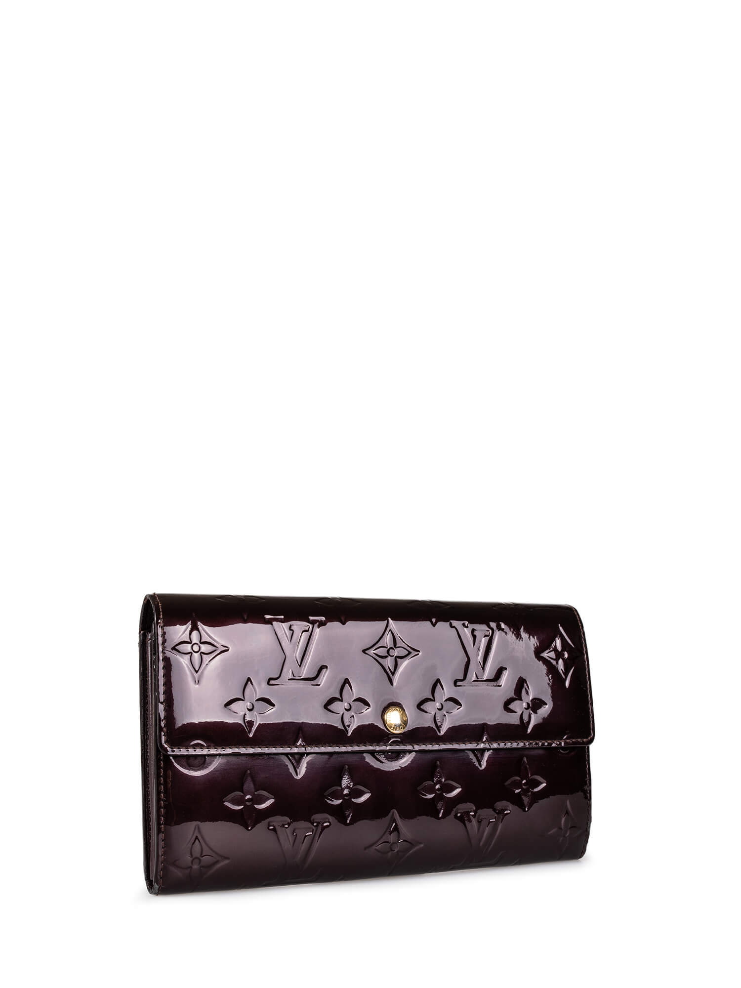 Louis Vuitton Vernis Patent Leather Sarah Wallet Burgundy-designer resale
