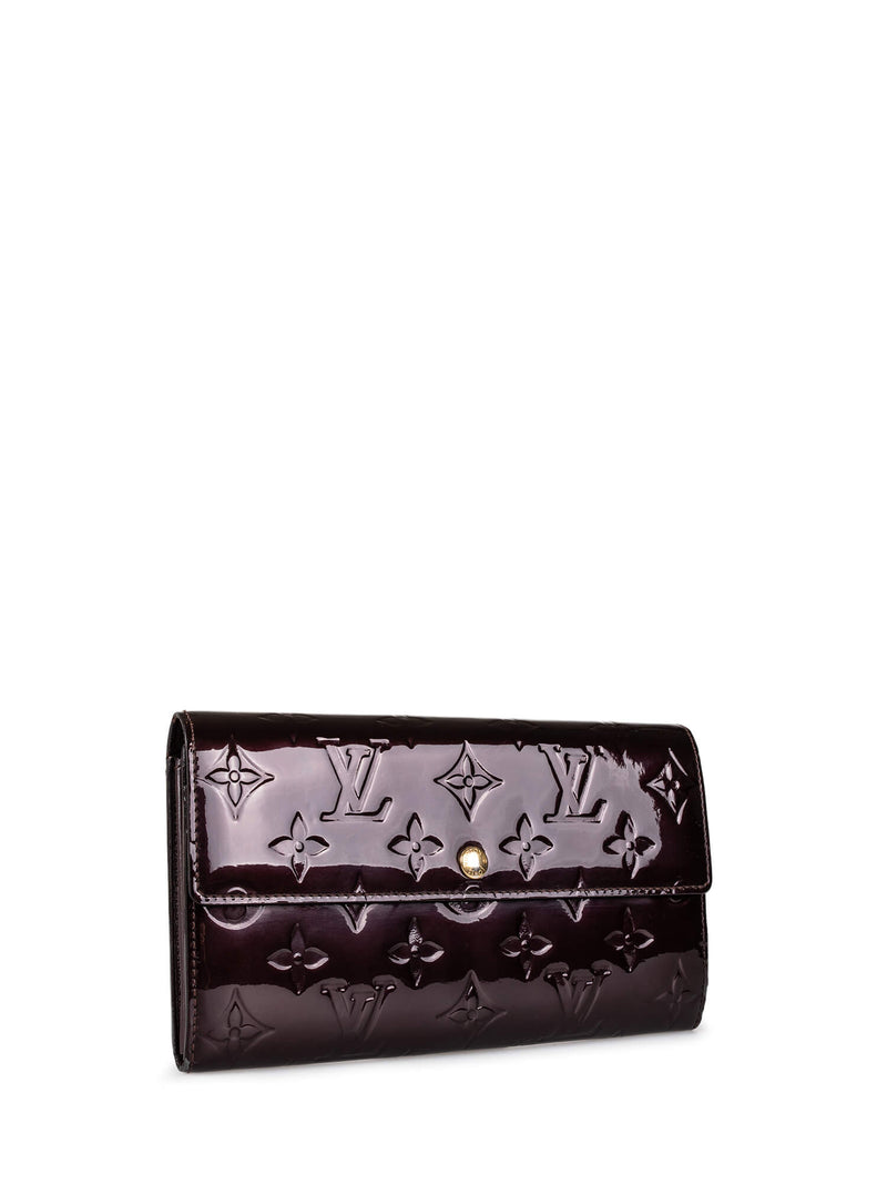 Louis Vuitton Vernis Patent Leather Sarah Wallet Burgundy-designer resale