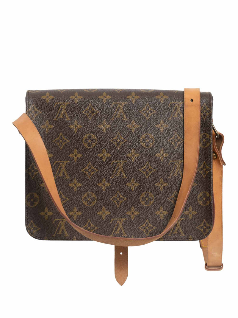 Louis Vuitton Vintage Monogram Flap Messenger Bag GM Brown-designer resale