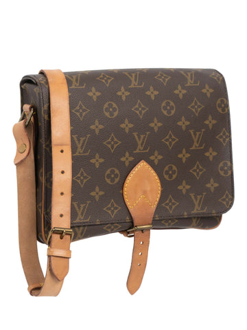 Louis Vuitton Vintage Monogram Flap Messenger Bag GM Brown-designer resale