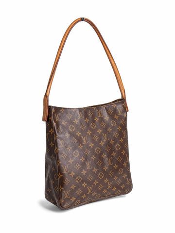 Louis Vuitton Vintage Monogram Hobo Bag Brown-designer resale