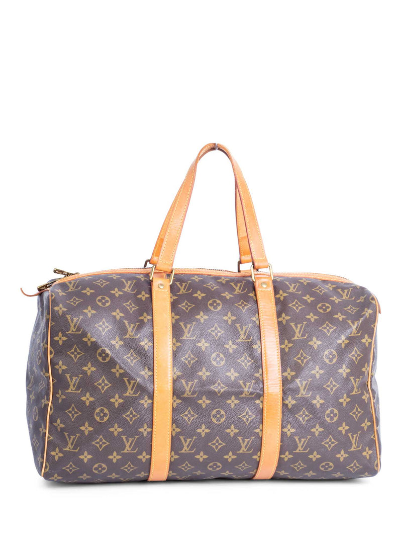 Louis Vuitton Brown Monogram Keepall 45 Bag w/Leather ID Tag – The Closet