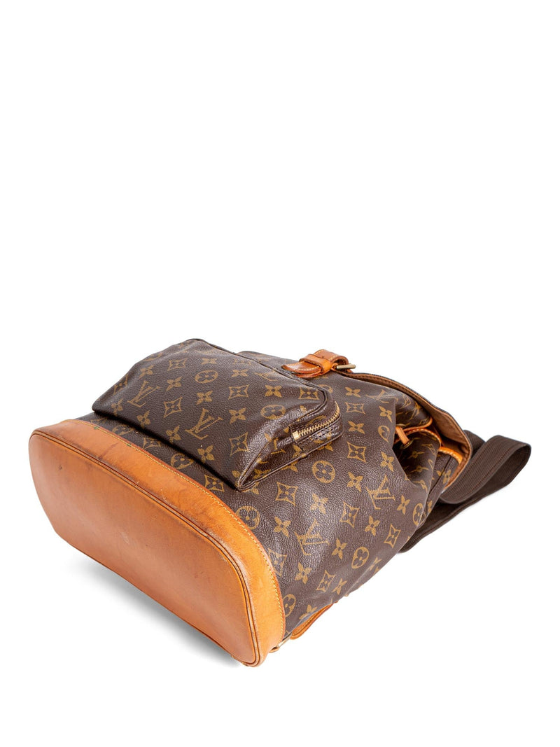 Montsouris vintage cloth backpack Louis Vuitton Brown in Cloth - 21856099