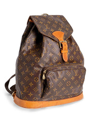 Montsouris vintage cloth backpack Louis Vuitton Brown in Cloth - 35915226