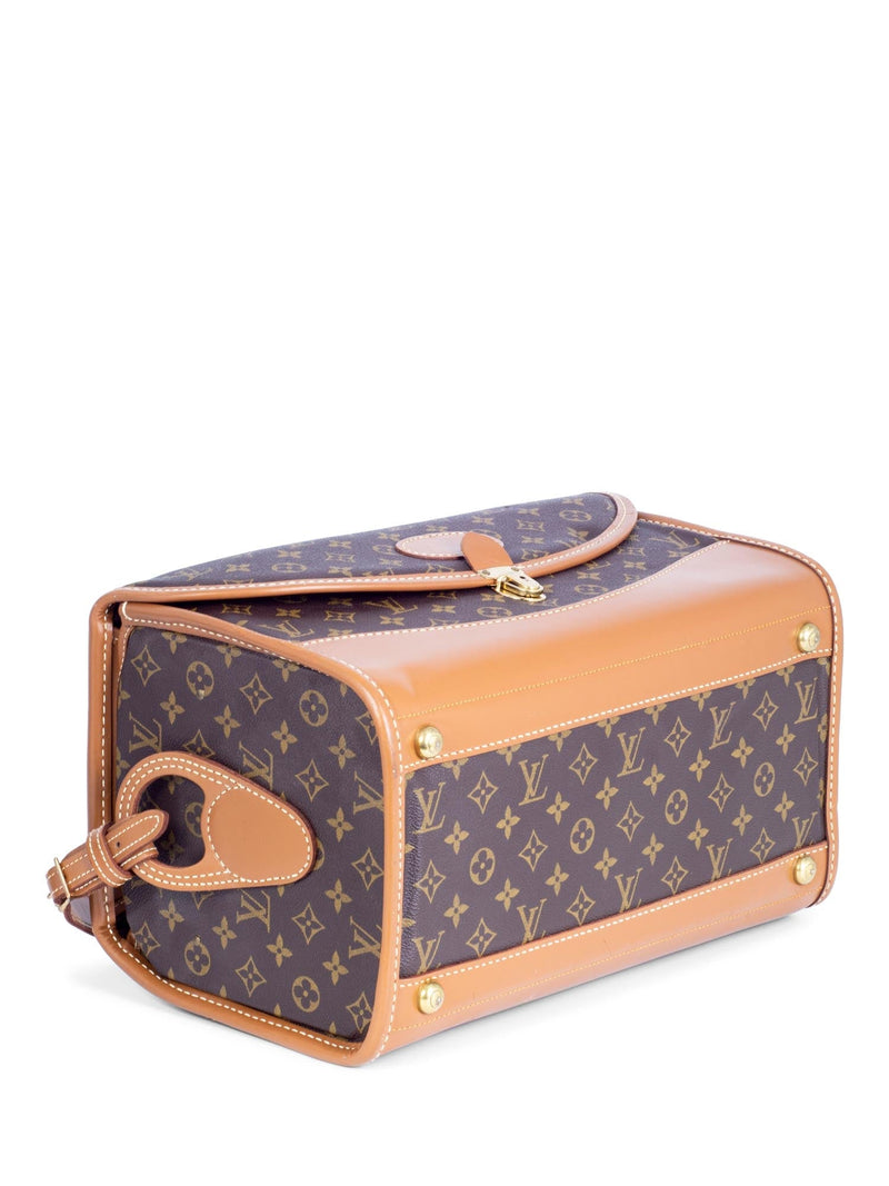 Louis Vuitton Monogram Trunk Hard Case Handbag Luggage Bag Brown LV