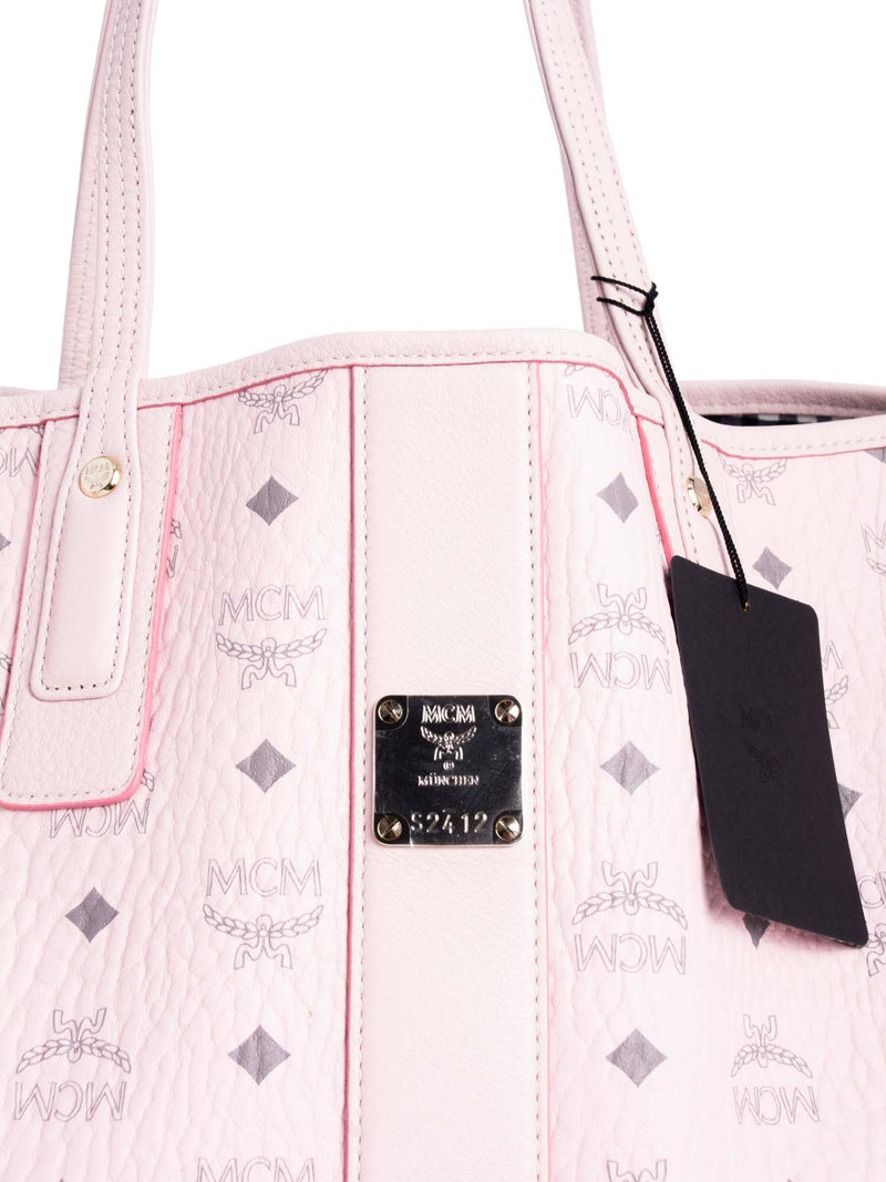 MCM Visetos Leather Reversible Shopper Tote Bag Pink-designer resale