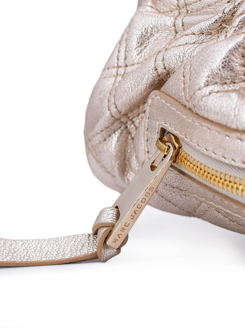 Marc Jacobs Quilted Leather Little Stam Bag Gold-designer resale