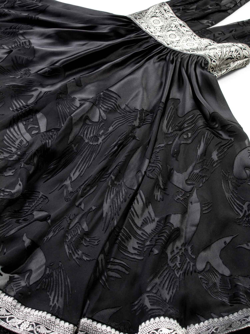 Marchesa Silk Halter Dress Black-designer resale