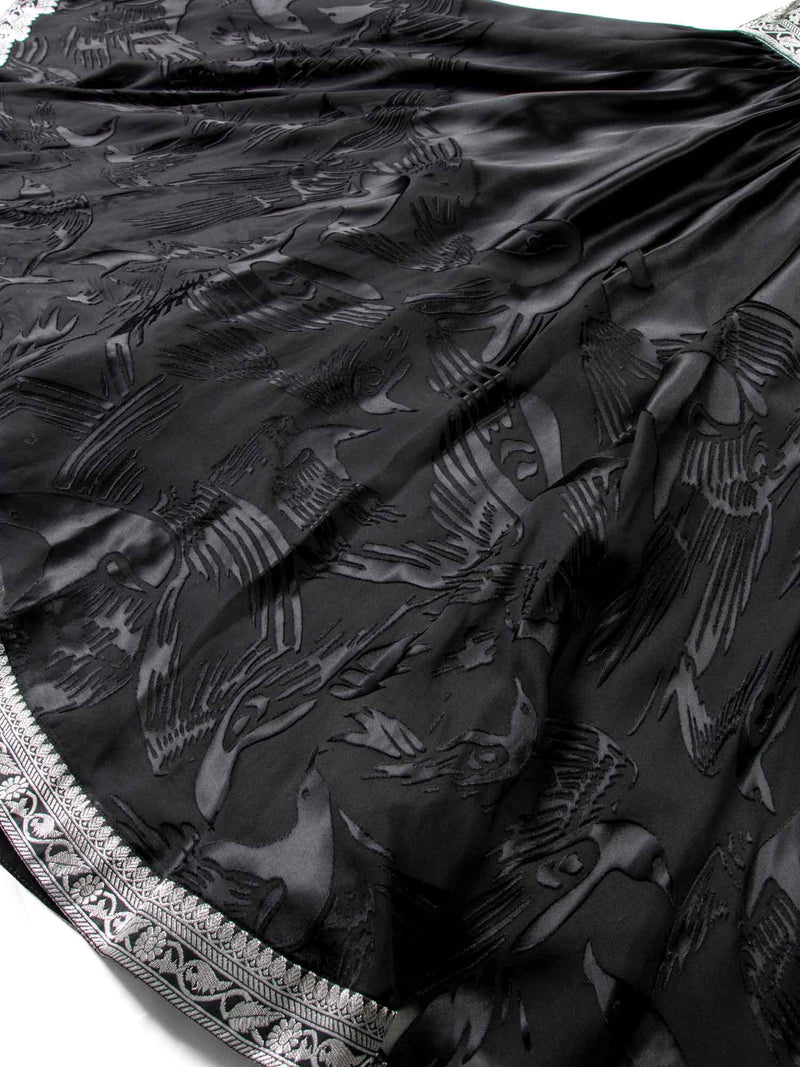 Marchesa Silk Halter Dress Black-designer resale
