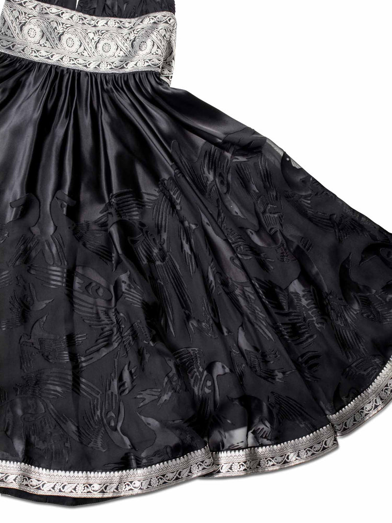 Marchesa Silk Halter Dress Black-designer resale