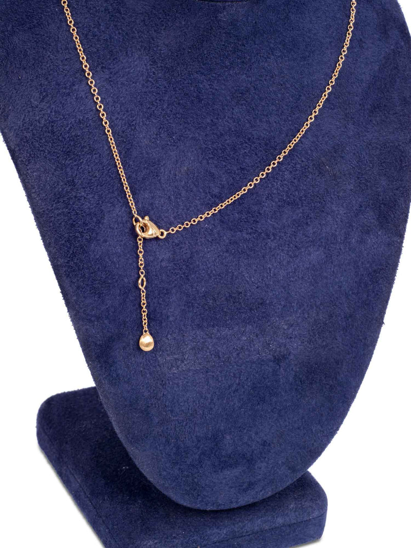 Marco Bicego 18K Gold Diamond Delicati Oval Pendant Necklace-designer resale