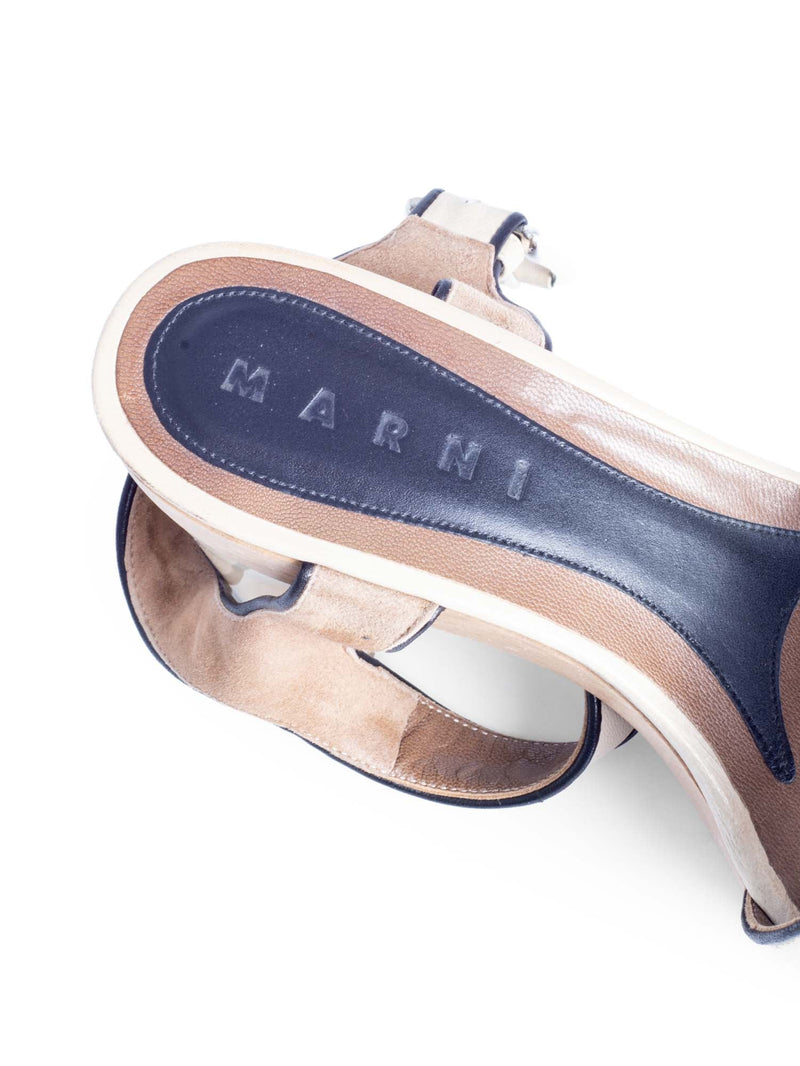 Marni Leather Platform Block Heel Taupe-designer resale