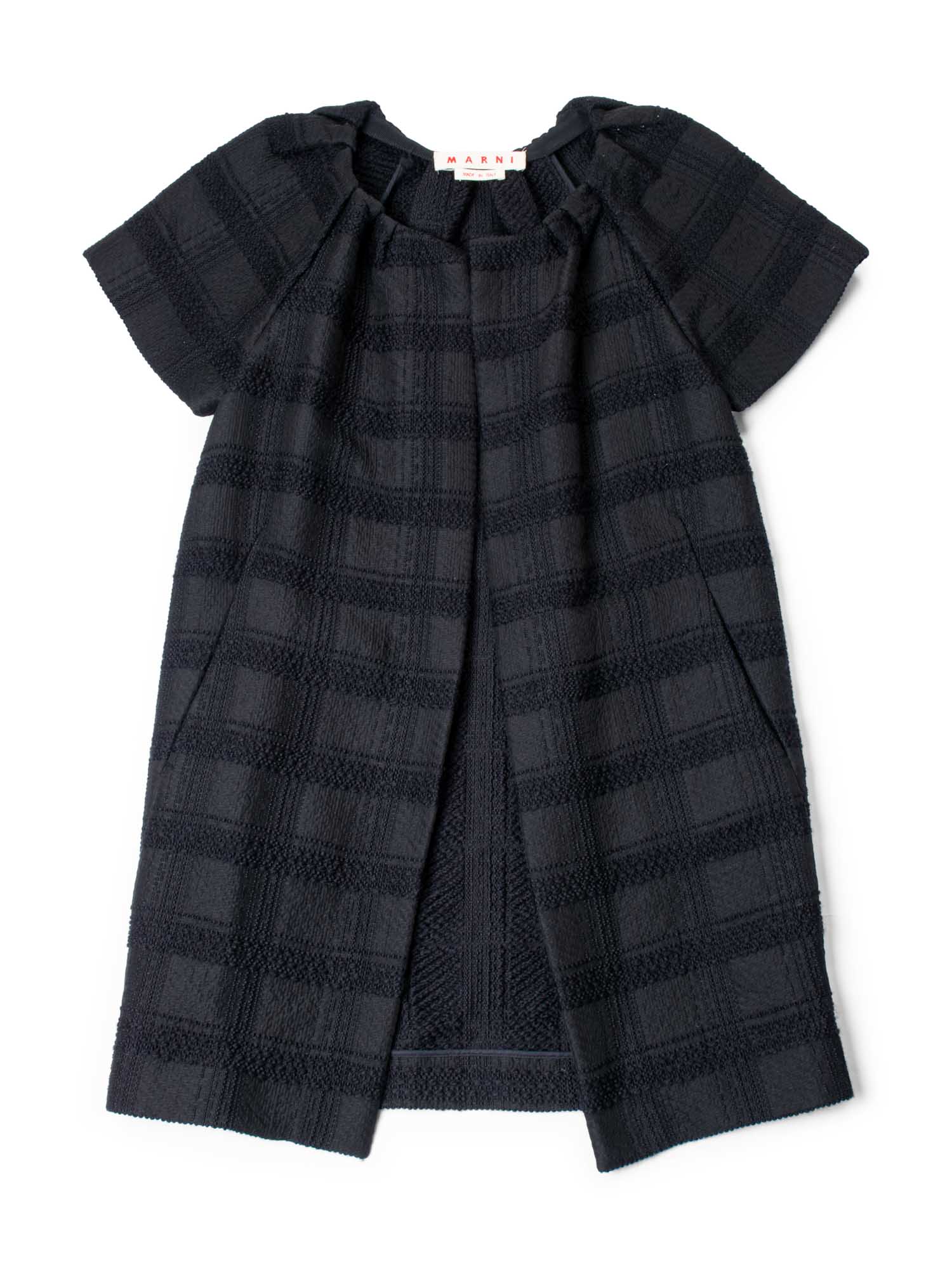 Marni Tweed Short Balloon Sleeve Coat Black-designer resale