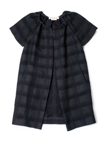 Marni Tweed Short Balloon Sleeve Coat Black-designer resale