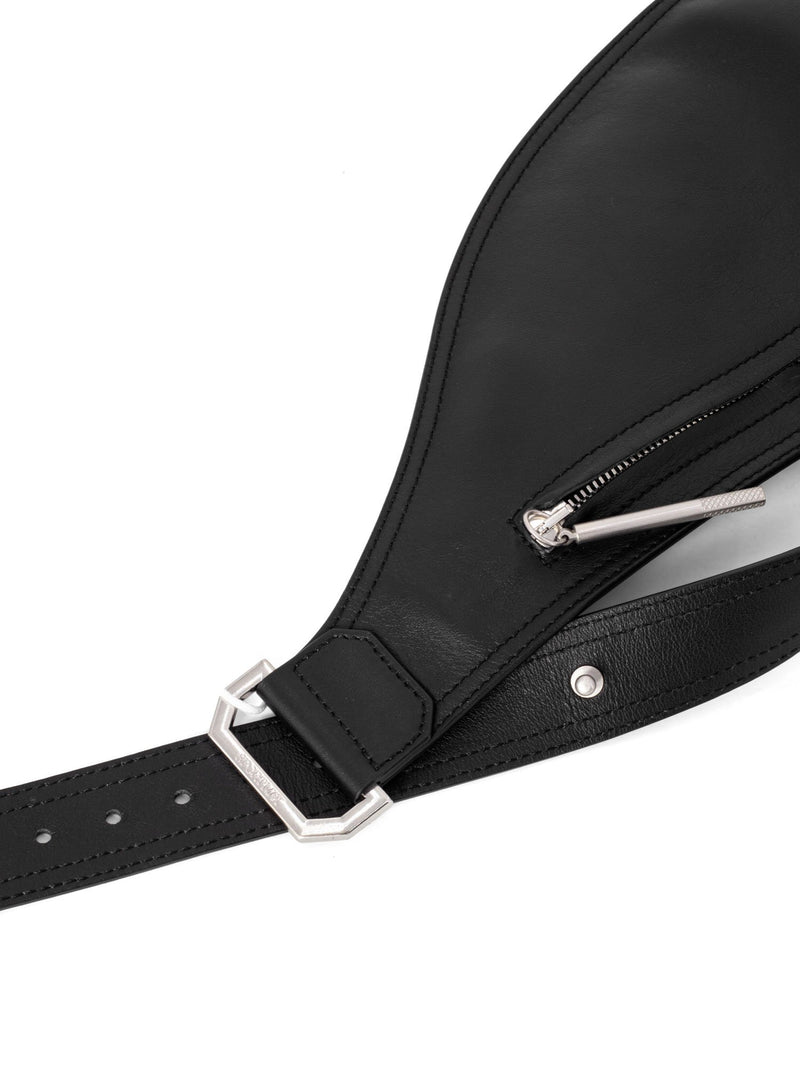 Max Mara Sportmax Leather Belt Bag Black-designer resale