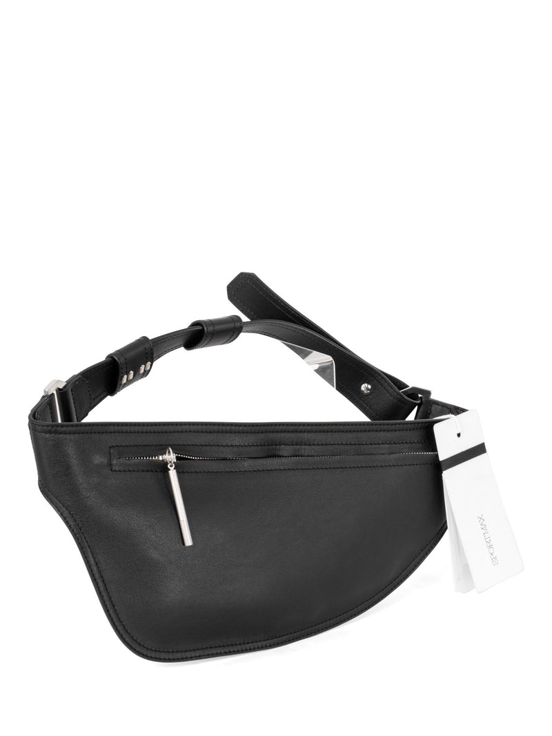Max Mara Sportmax Leather Belt Bag Black-designer resale
