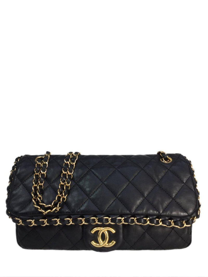 Chanel Chain Around Flap Bag Quilted Leather Medium