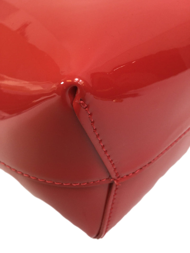 Mini Red Patent Leather Bucket Bag-designer resale
