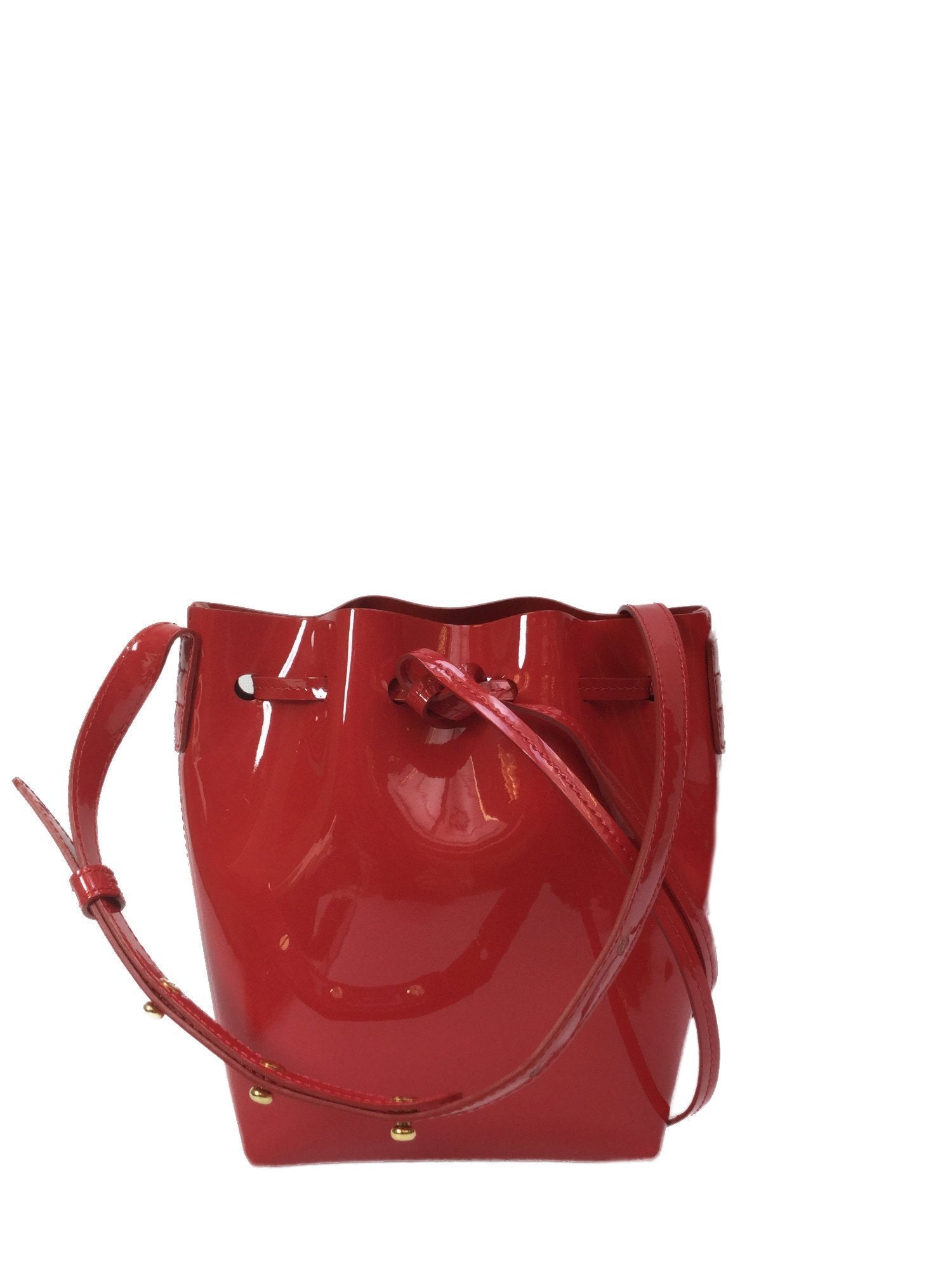 Mini Red Patent Leather Bucket Bag-designer resale