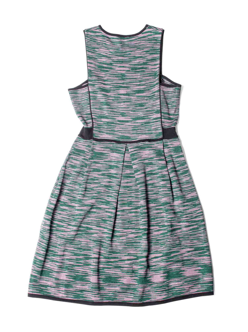 Missoni Knit A Line Midi Dress Green Purple-designer resale