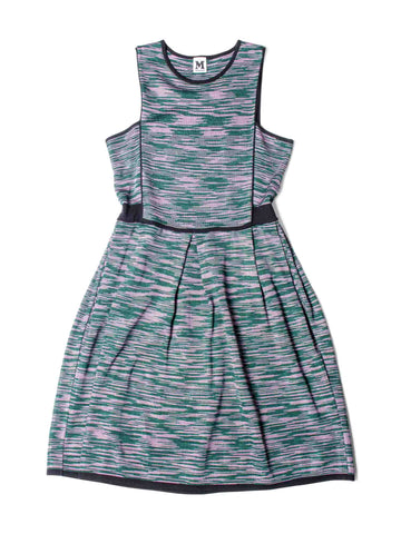 Missoni Knit A Line Midi Dress Green Purple-designer resale