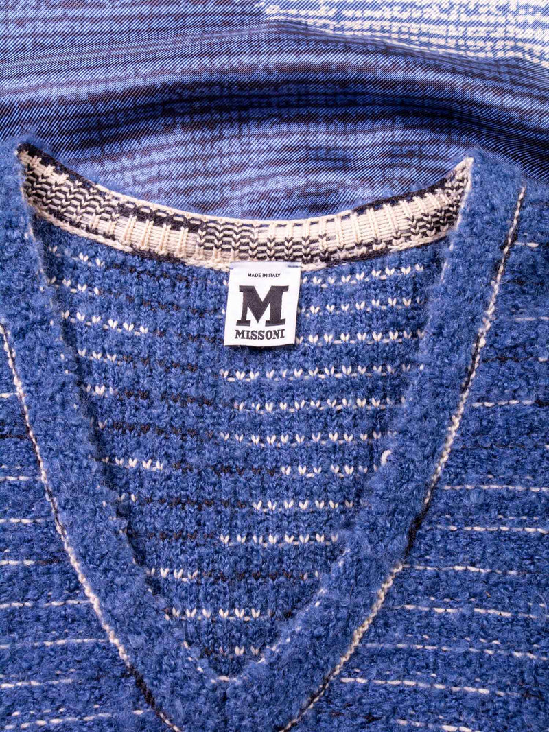 Missoni Silk Cashmere Mini Dress Blue-designer resale