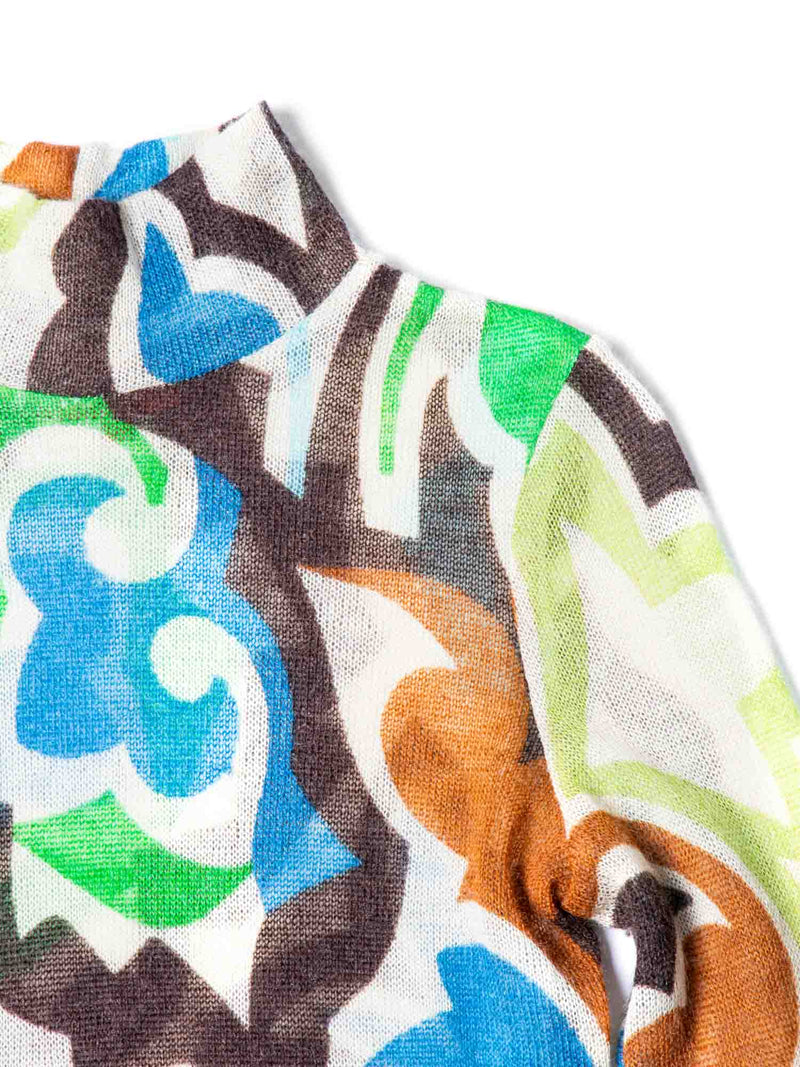 Missoni Vintage Alpaca Knit Turtleneck Sweater Multicolor-designer resale