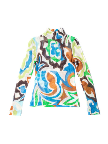 Missoni Vintage Alpaca Knit Turtleneck Sweater Multicolor-designer resale