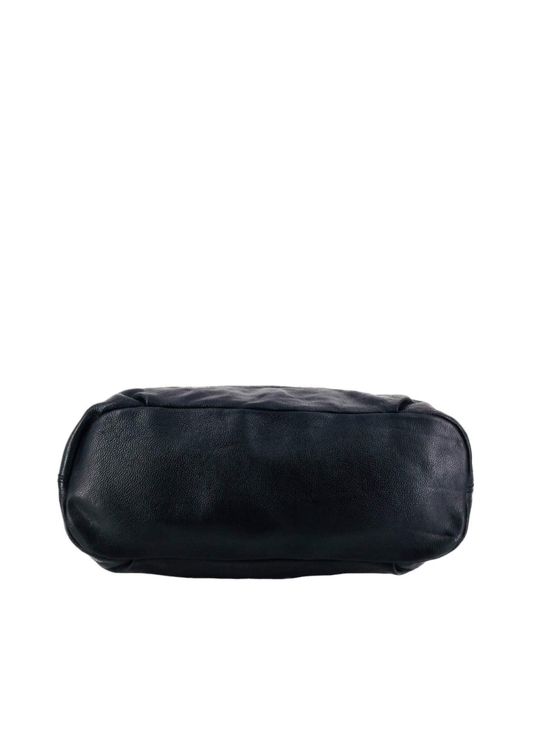 Miu Miu Pebbled Leather Large Hobo Bag Black-designer resale