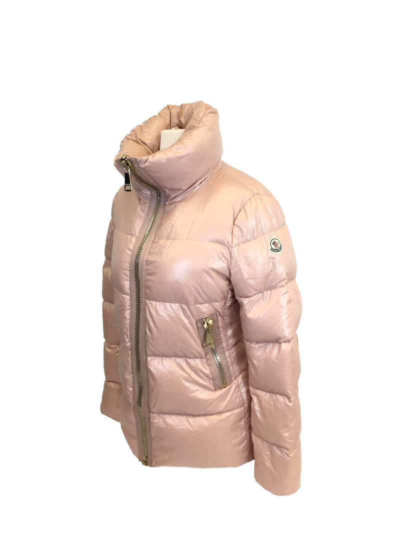 Moncler Fitted Quilted Down Puffer Jacket Pink-designer resale