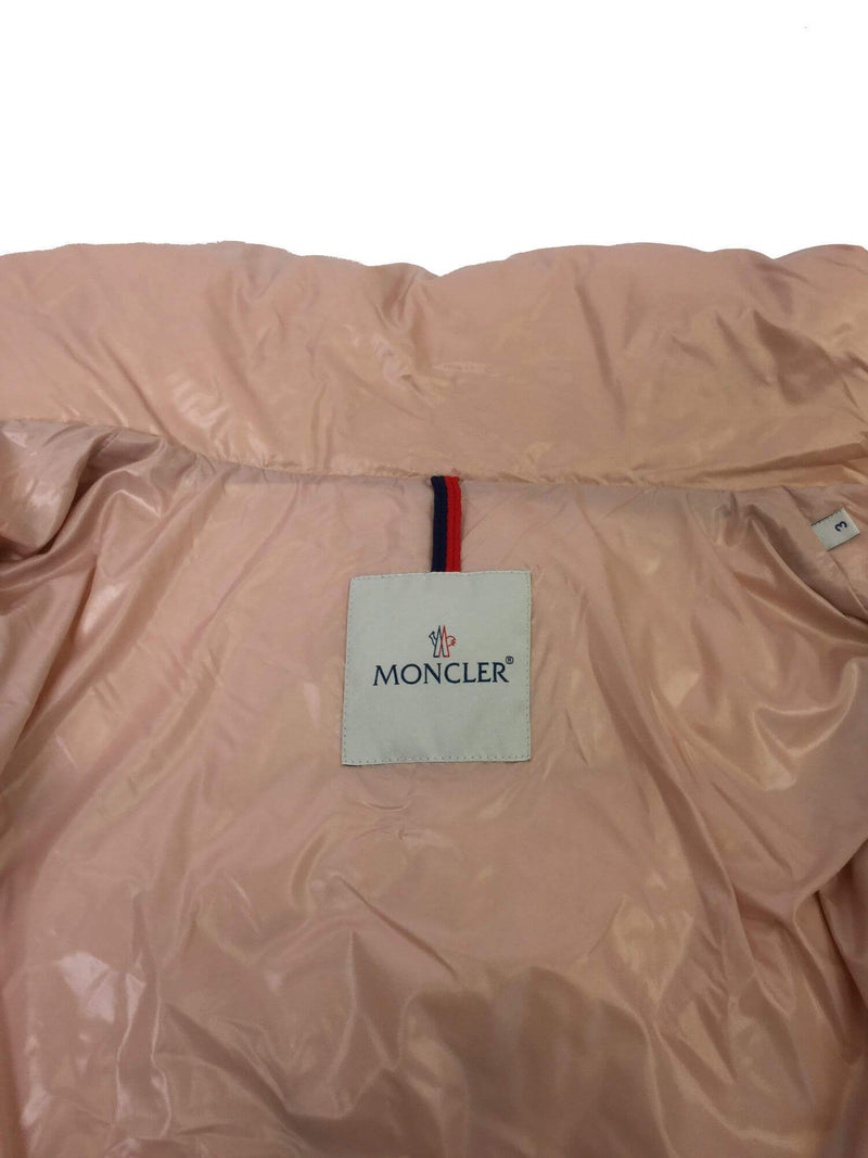 Moncler Fitted Quilted Down Puffer Jacket Pink-designer resale