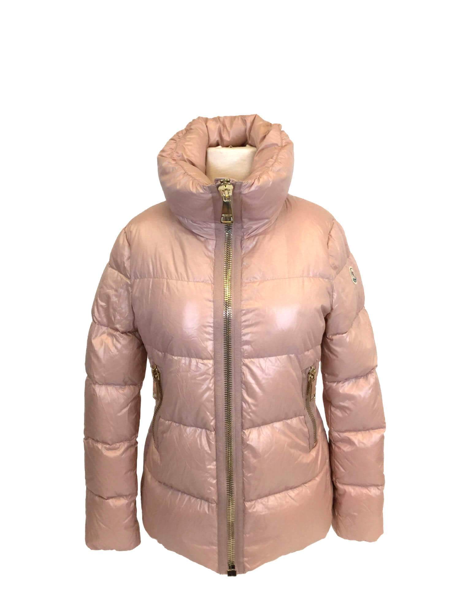 Moncler Fitted Quilted Down Puffer Jacket Pink-designer resale