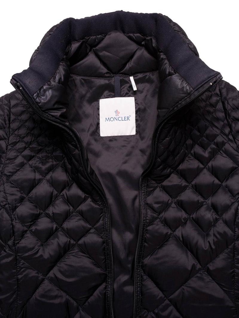 Moncler Quilted Down A-Line Maxi Puffer Coat Black-designer resale
