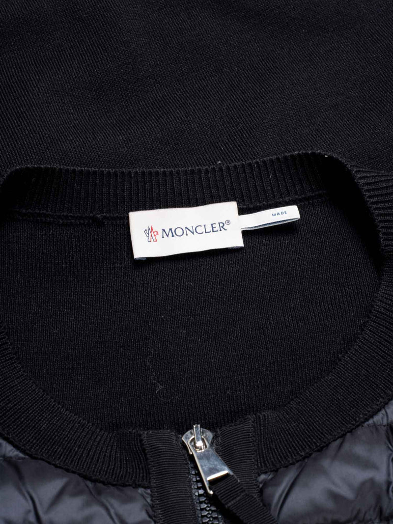 Moncler Quilted Down Wool Jacket Black-designer resale