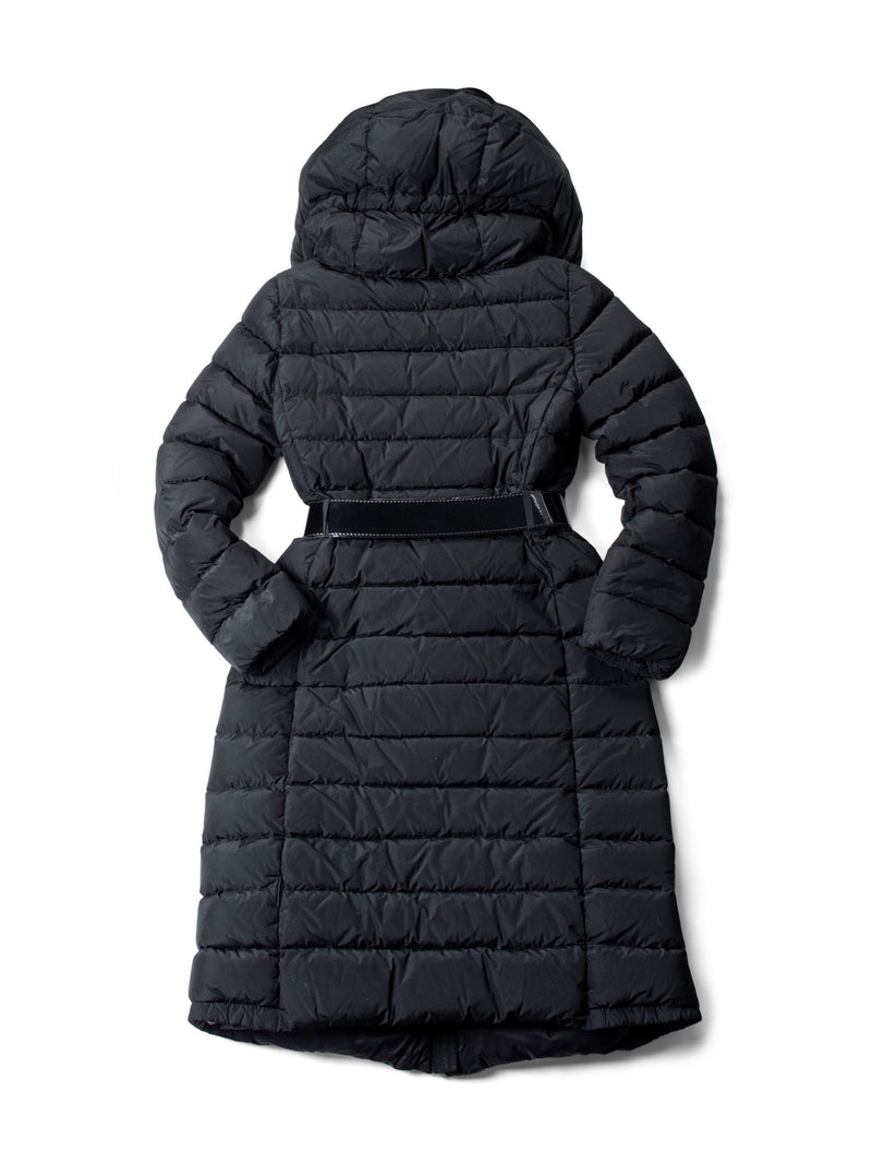 Moncler Quilted Fitted Hooded Down Puffer Coat Black-designer resale
