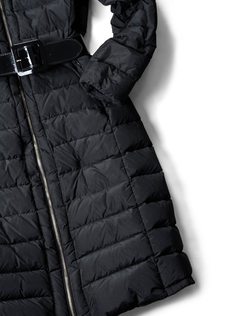 Moncler Quilted Fitted Hooded Down Puffer Coat Black-designer resale
