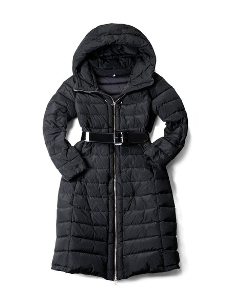 Moncler Quilted Fitted Hooded Down Puffer Coat Black