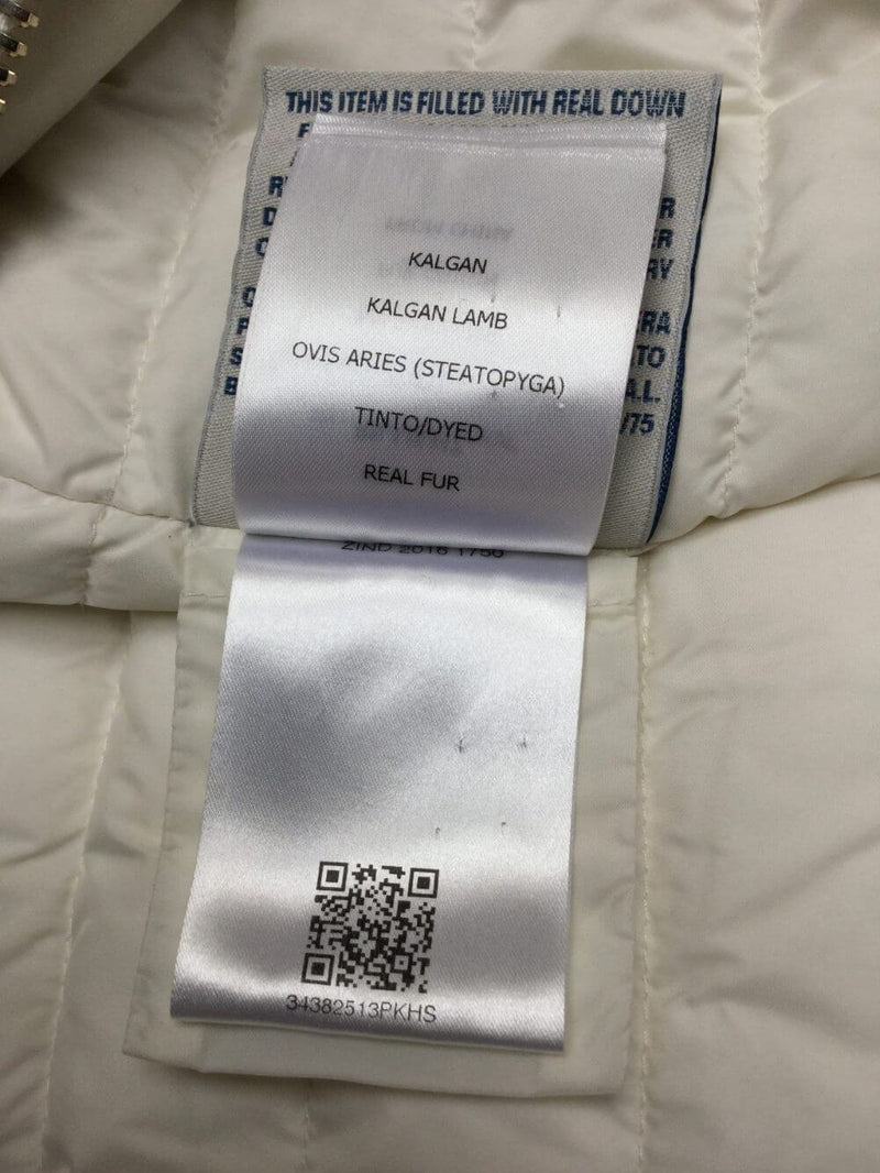 Moncler Wool Down Curly Lamb Fur Puffer Coat White-designer resale