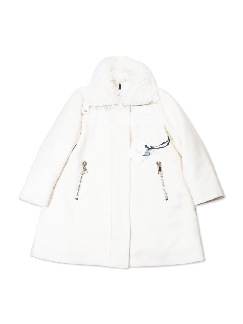 Moncler Wool Down Curly Lamb Fur Puffer Coat White-designer resale