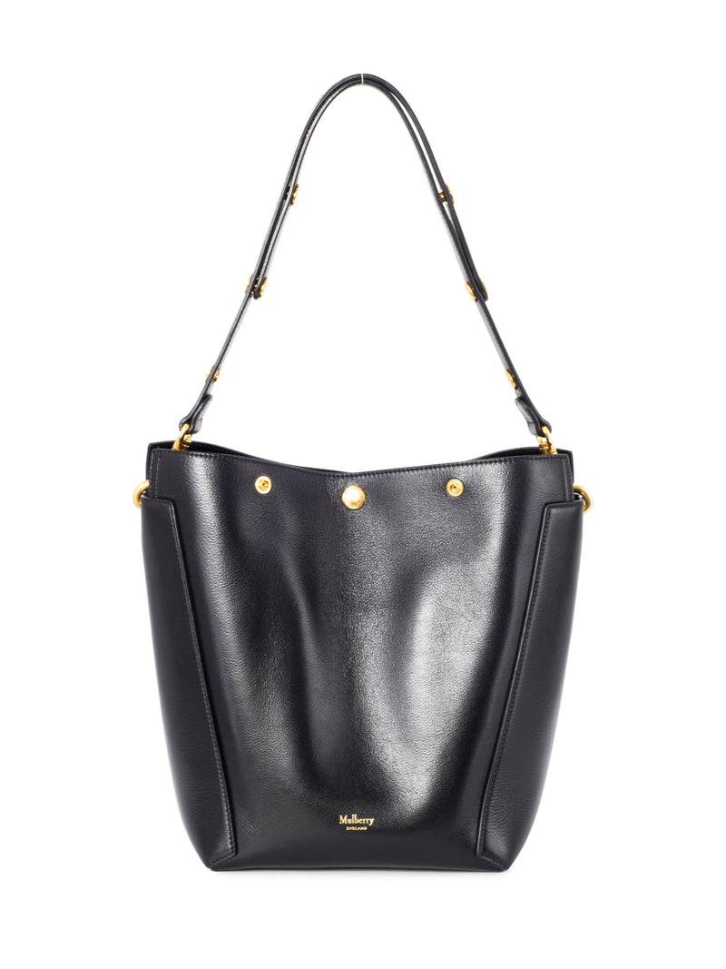 Mulberry Leather Bucket Bag Black-designer resale