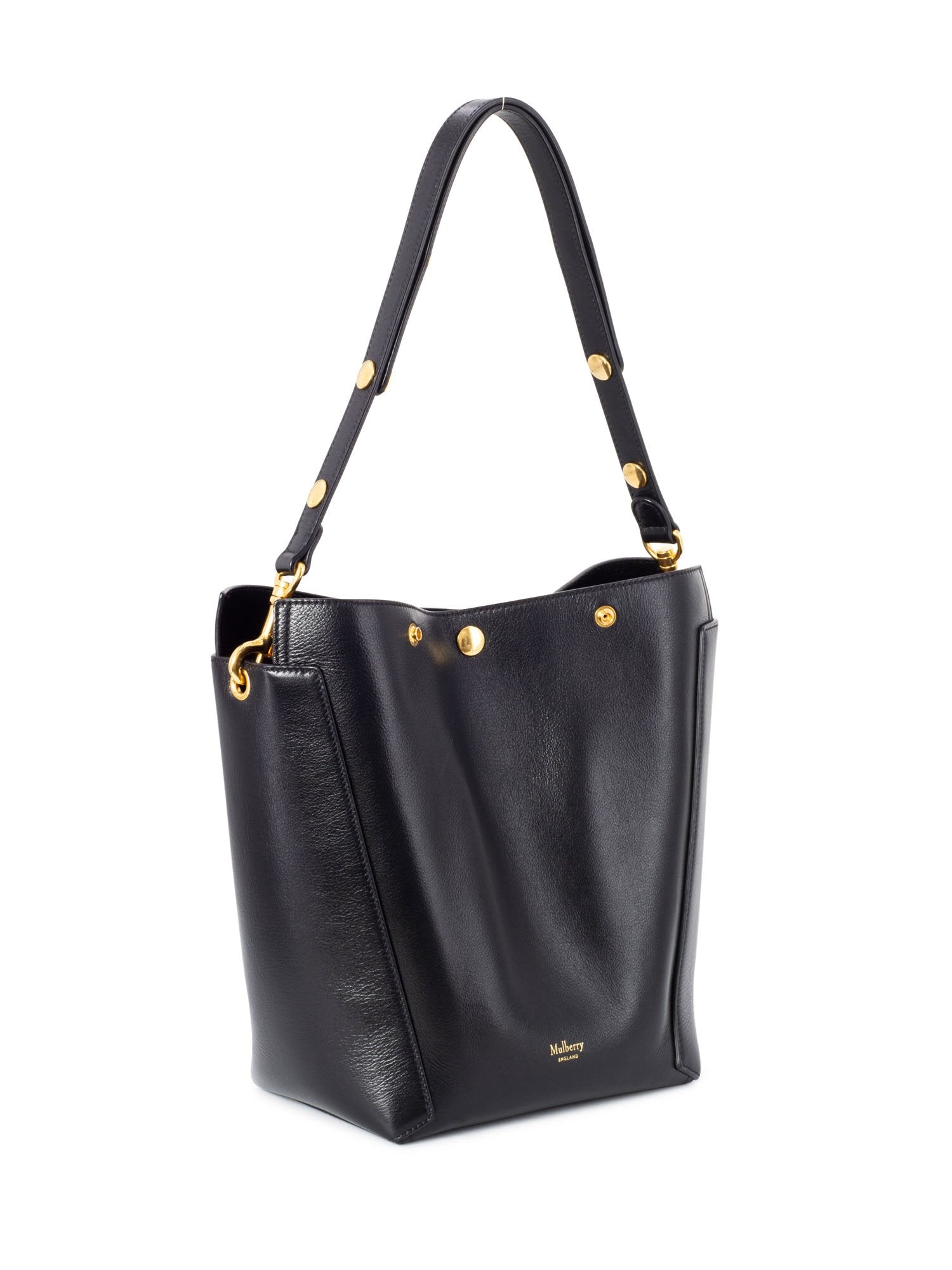 Mulberry Leather Bucket Bag Black-designer resale
